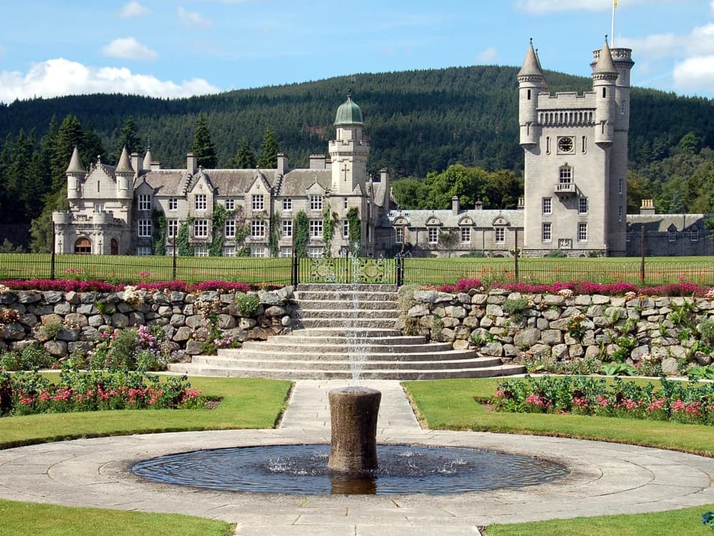 Balmoral Castle on Royal Deeside, the Scottish Highland estate of the British Royal Family, Aberdeenshire