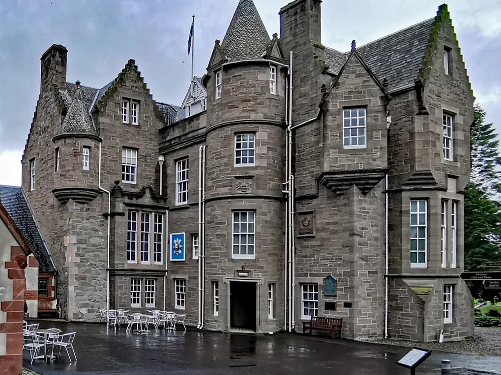 Balhousie Castle in Perth, home of the Black Watch Regimental Museum — the Victorian castellated building housing nearly three centuries of Highland military history