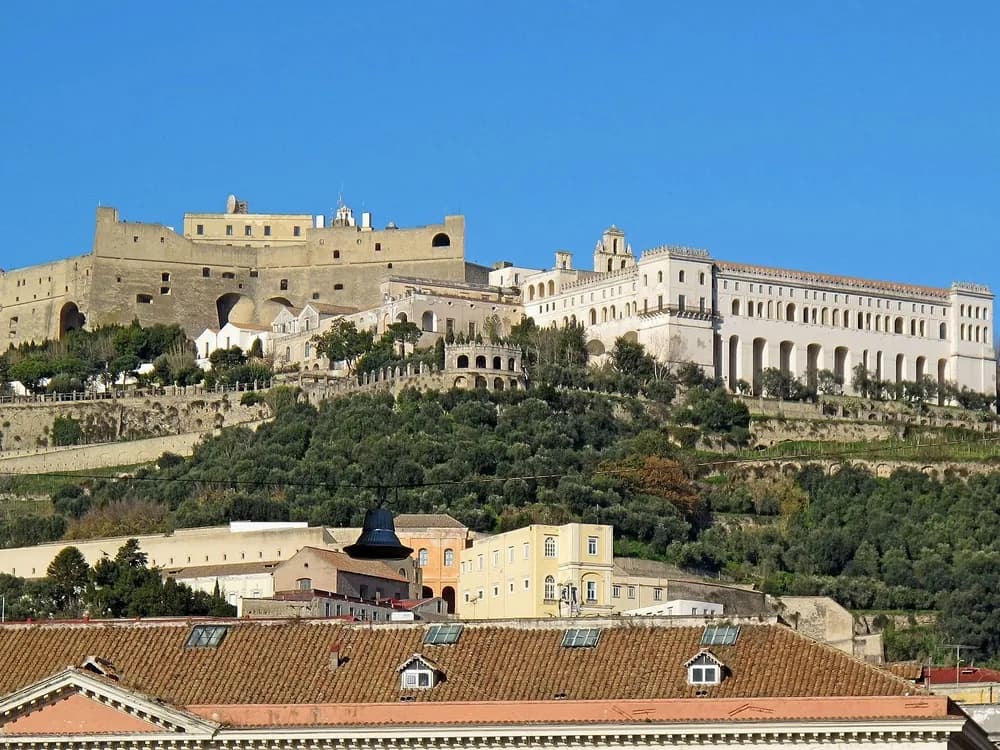 Castel Sant'Elmo's star-shaped bastions on the Vomero hill above the Bay of Naples