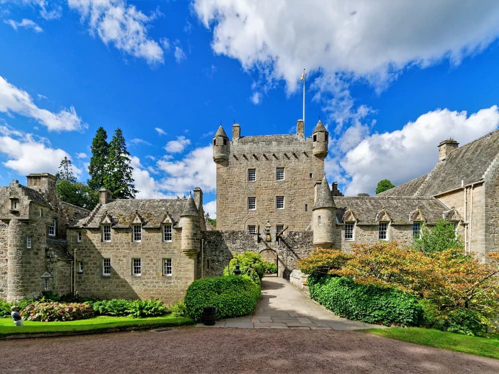 Cawdor Castle's tower house and gardens in the Scottish Highlands