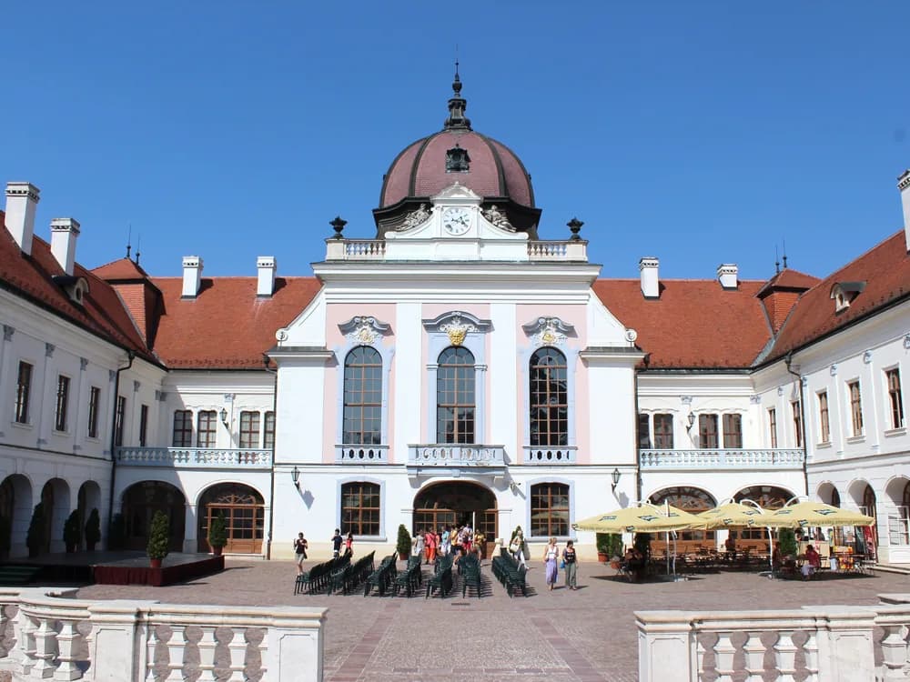 The Royal Palace of Gödöllő, the largest Baroque palace in Hungary, with its restored façade and formal grounds northeast of Budapest