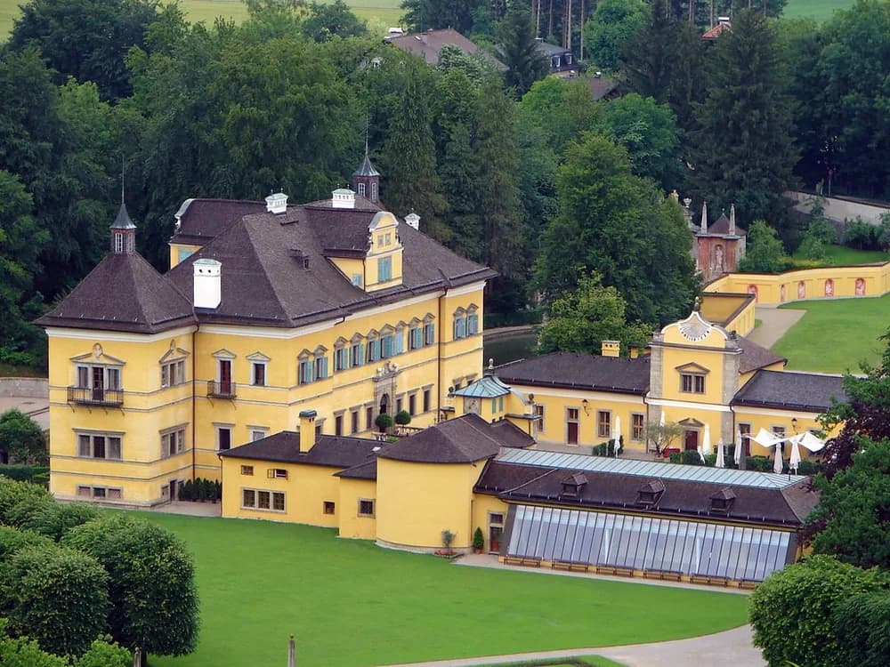 Hellbrunn Palace and Trick Fountains near Salzburg — the 1619 Archbishop's pleasure palace with Europe's oldest functioning hydraulic garden and the world's oldest mechanical baroque theatre