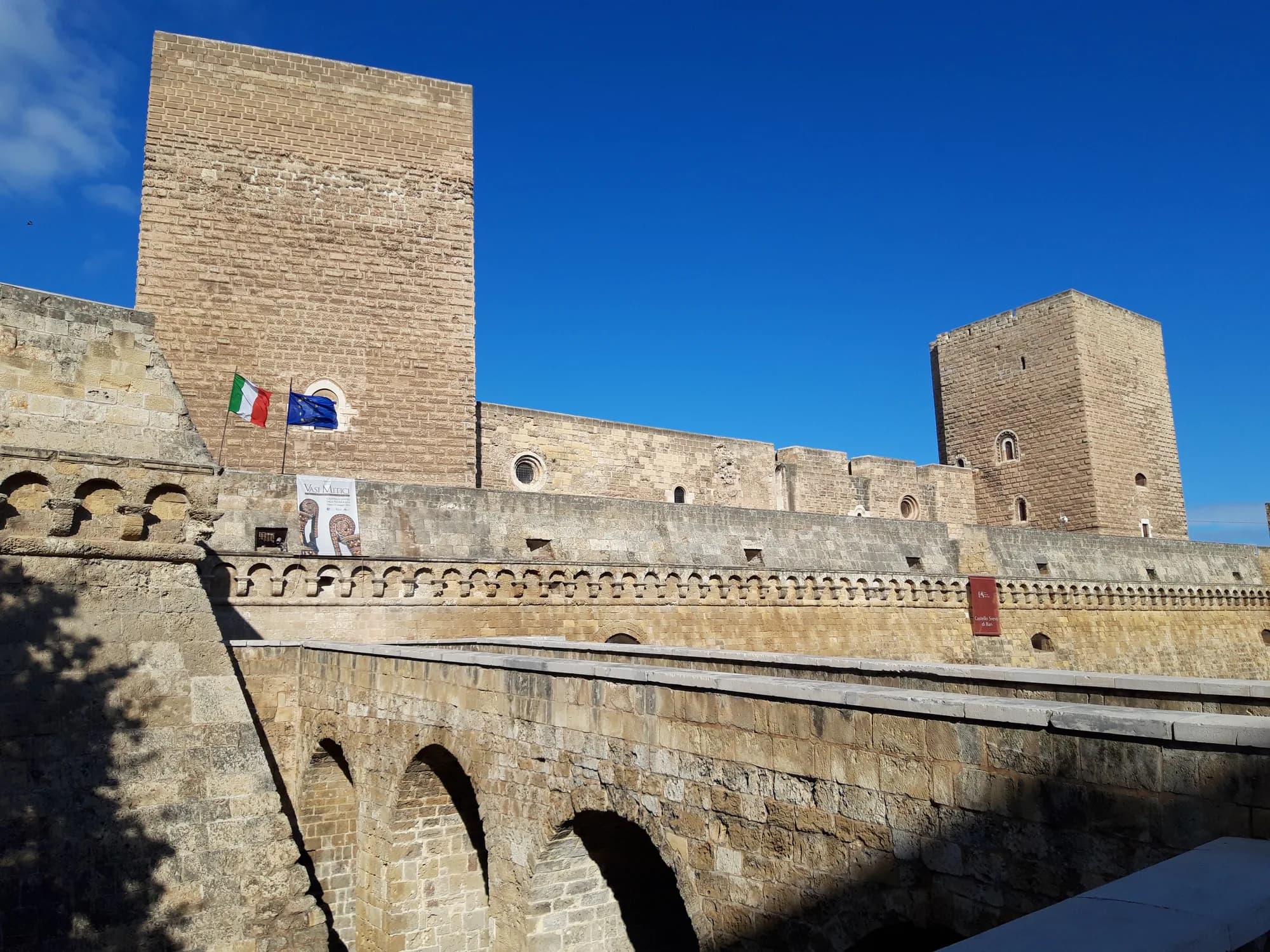 The Norman-Swabian Castle of Bari overlooking the old city and the Adriatic, Puglia, Italy