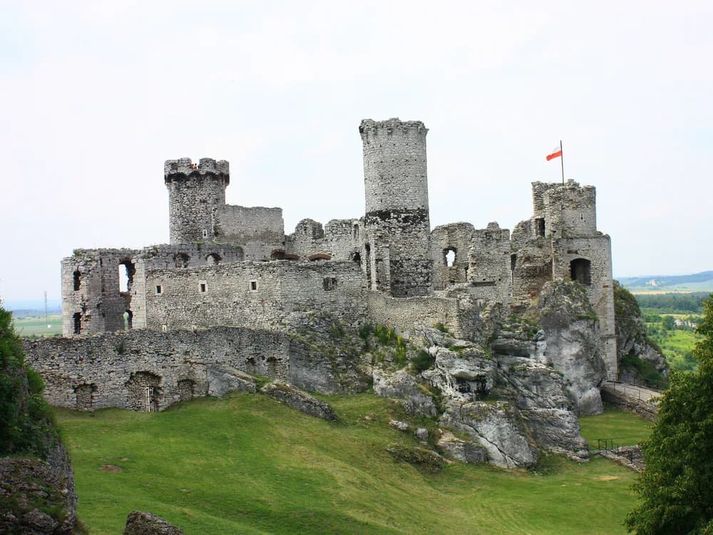 Ogrodzieniec Castle Gothic towers and ruins on a limestone crag in southern Poland