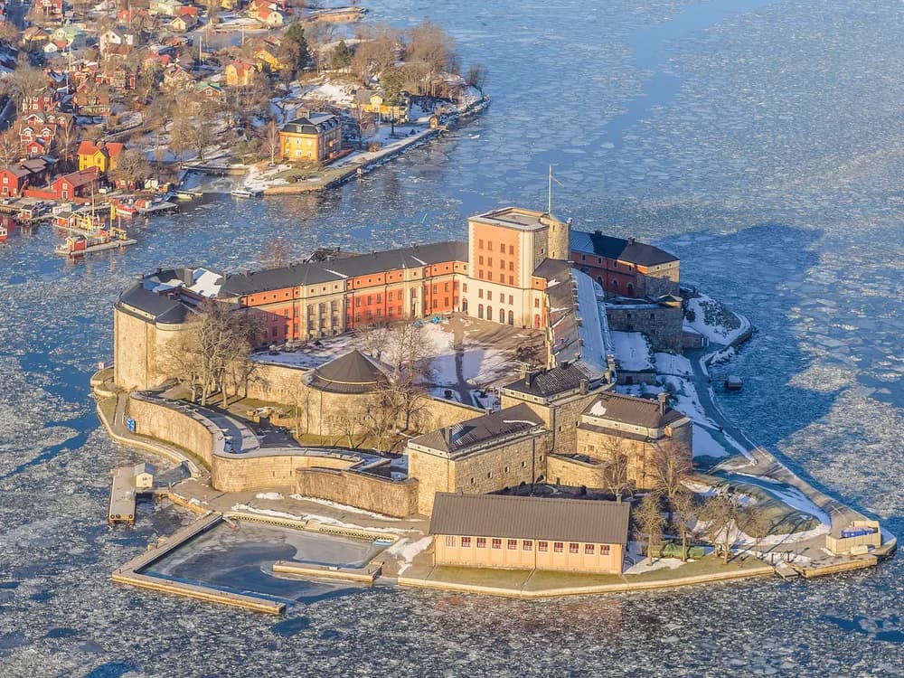 Vaxholm Fortress on its own island in the Stockholm Archipelago in Sweden