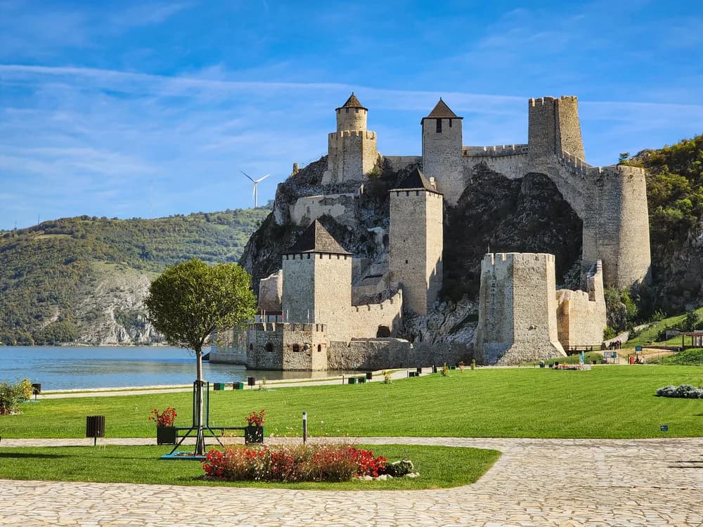 Golubac Fortress towers on the Danube