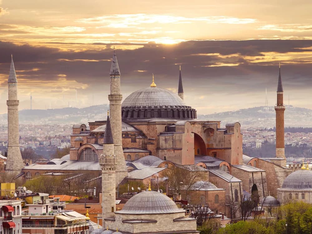 Yedikule Fortress walls in Istanbul at dusk