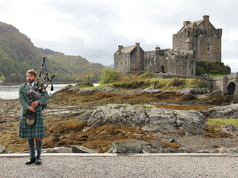 Eilean Donan Castle at the meeting of three Highland sea lochs — the final destination of the Scottish castle route
