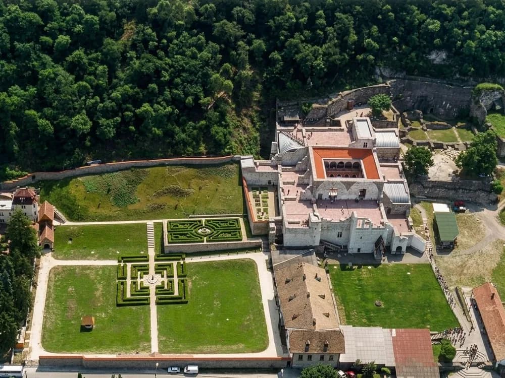 Visegrád citadel overlooking the curve of the Danube Bend, Hungary