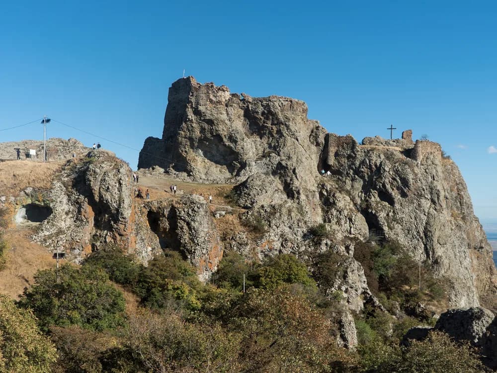 Azeula Fortress ruins on the hills above Tbilisi, Georgia — the medieval defensive position visited as part of a day tour with Sameba Cathedral and the Chronicle of Georgia