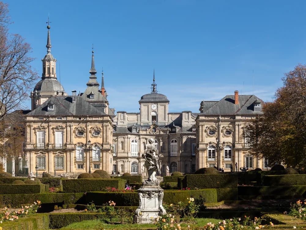 Royal Palace of La Granja de San Ildefonso — Philip V's French Baroque palace in the Sierra de Guadarrama, with Baroque fountain sculpture in the formal gardens, Segovia, Spain