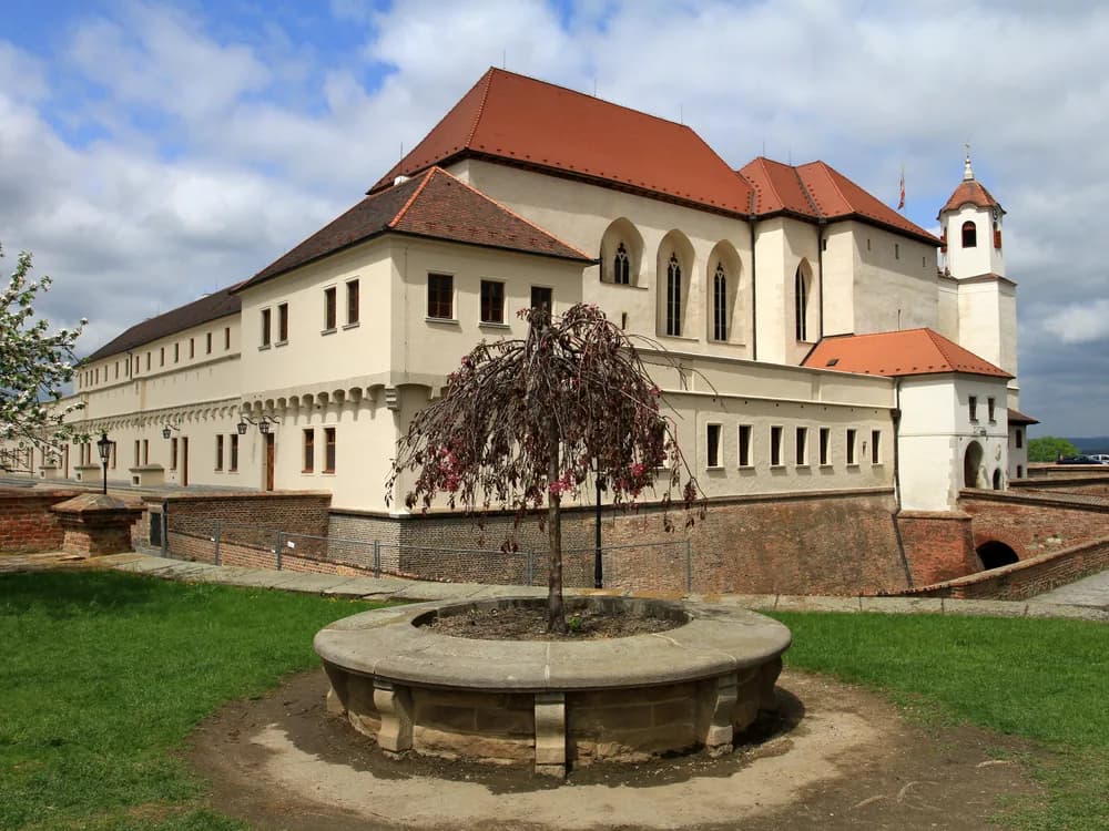 Špilberk Castle above Brno on its limestone hill, the bastioned fortress and city museum with panoramic views across southern Moravia