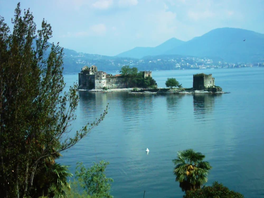 Castelli di Cannero — two ruined medieval island castles rising from the surface of Lake Maggiore near Cannero Riviera