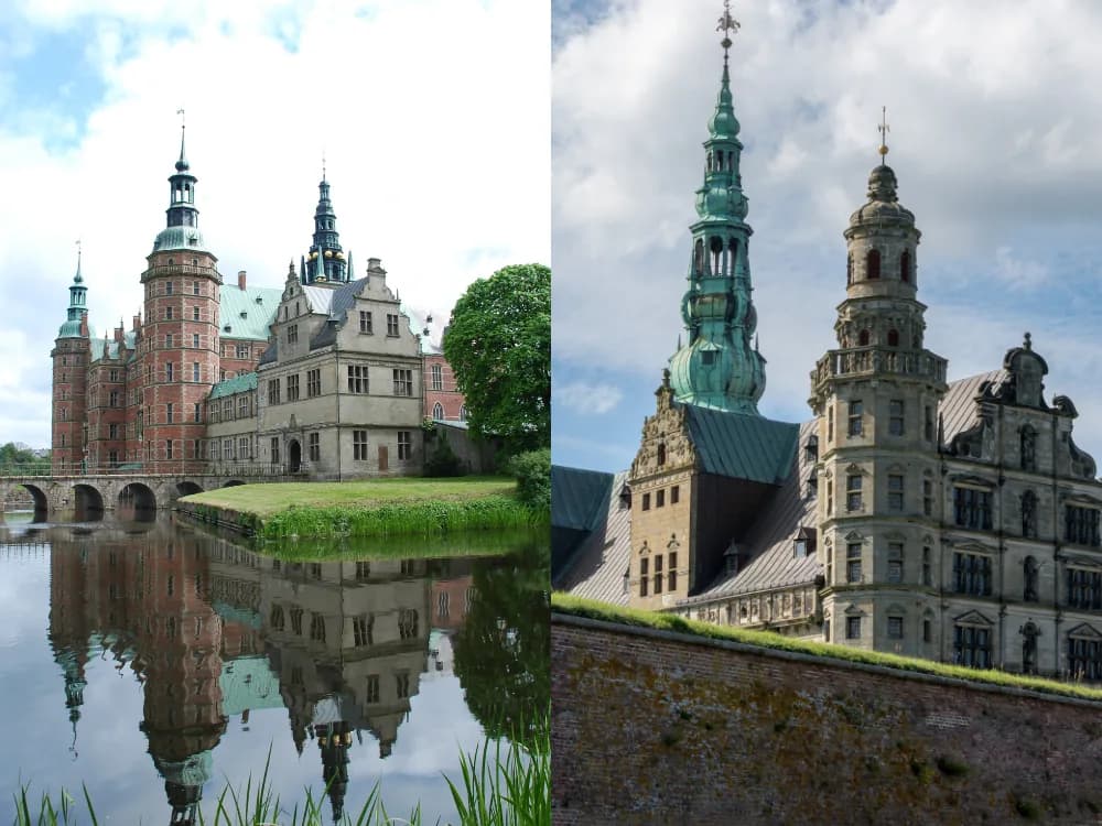 Kronborg Castle in Helsingør viewed from the sea — the Renaissance fortress on the Øresund strait, Shakespeare's Elsinore