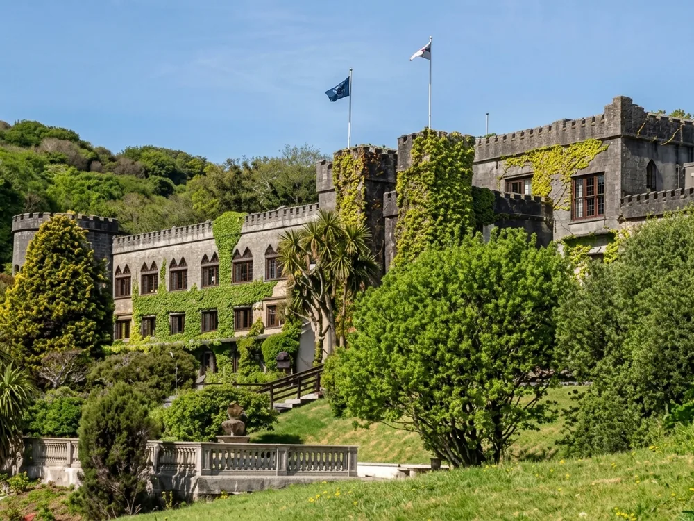 Abbeyglen Castle above Clifden, Connemara, County Galway, Ireland, built in 1832 by the founder of the town