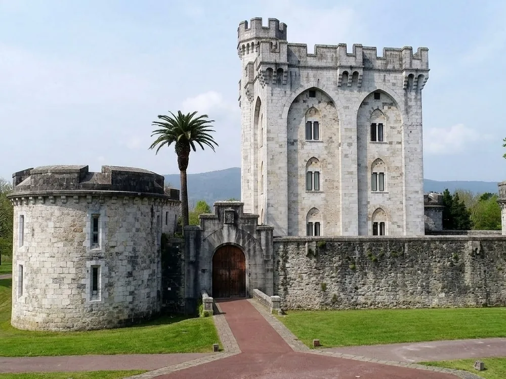 Arteaga Castle, a Neo-Gothic castle rebuilt by Empress Eugénie de Montijo, Urdaibai Biosphere Reserve, Basque Country, Spain