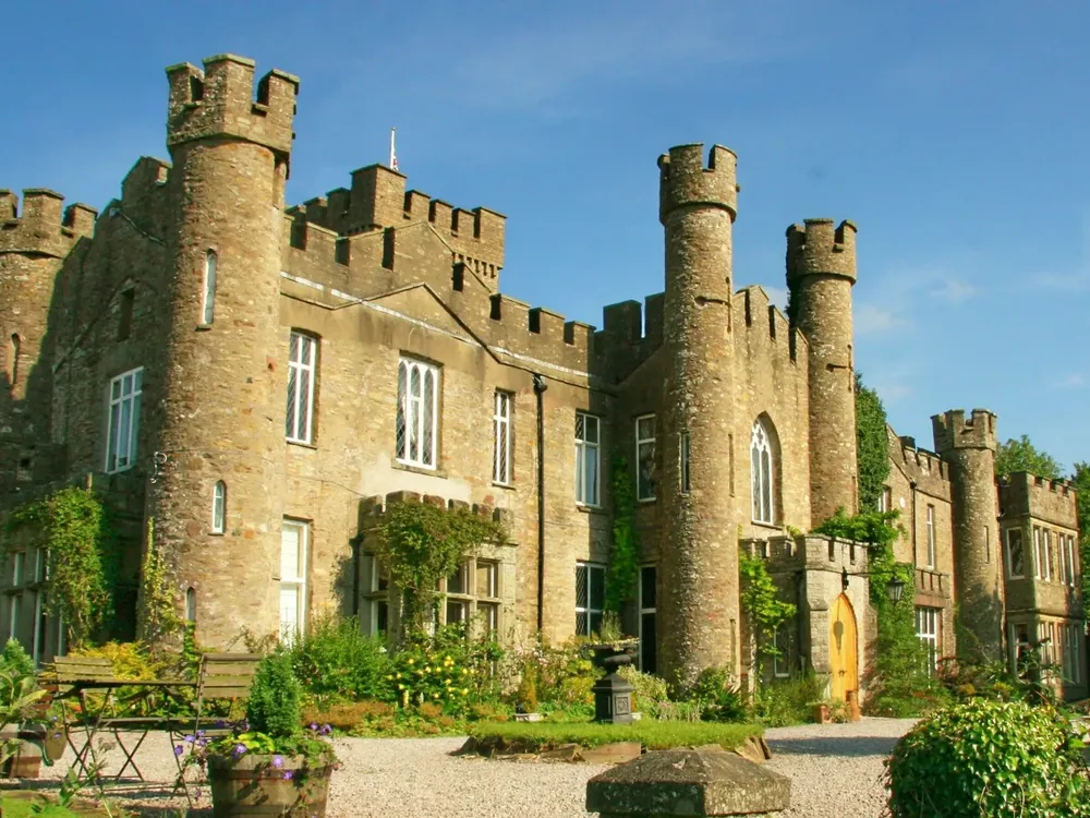 Augill Castle in the Eden Valley near Kirkby Stephen, Cumbria, England, an 1841 Gothic Revival folly castle