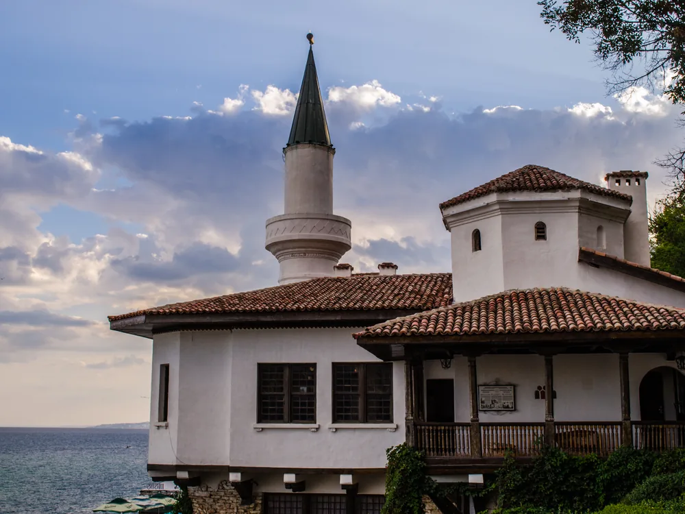 Balchik Palace on the Bulgarian Black Sea coast — Queen Marie of Romania's eclectic white seaside villa surrounded by Bulgaria's oldest botanical garden in Dobrich Province