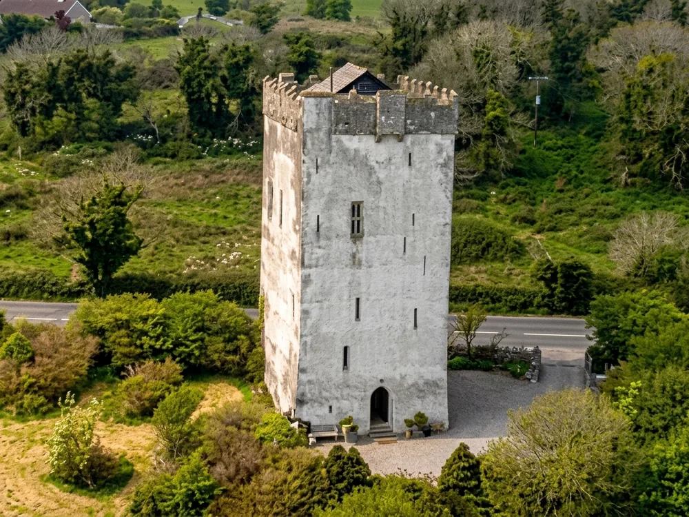 Ballindooley Castle near Galway, Ireland, a restored 15th-century Norman tower house rented as a whole self-catering property