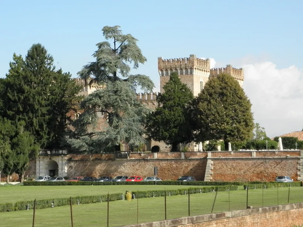 Bevilacqua Castle (Castello di Bevilacqua), Verona Province, Veneto, Italy, built in 1336 and remodeled Neo-Gothic in 1860