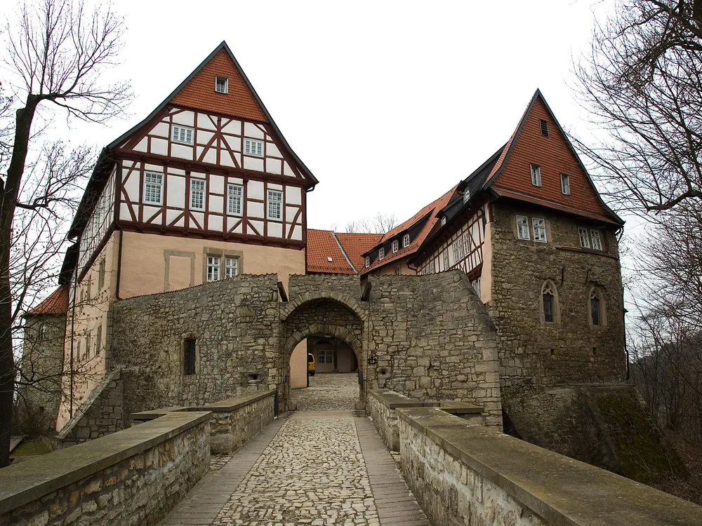 Bodenstein Castle (Burg Bodenstein) above Wintzingerode in the Eichsfeld, Thuringia, Germany