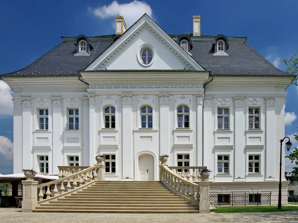 Borynia Palace in Jastrzębie-Zdrój, Silesia, Poland — a Classicist palace from the second half of the 18th century, now a hotel