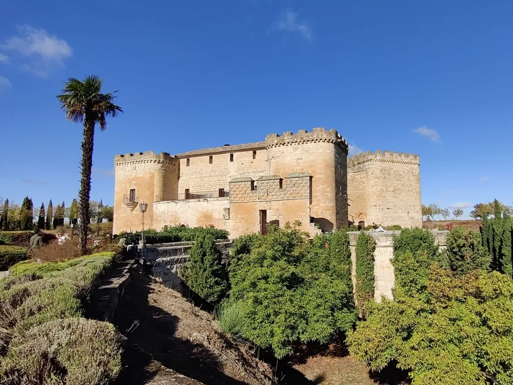 Buen Amor Castle, an 11th-century fortress turned Renaissance palace hotel surrounded by vineyards, Salamanca, Spain