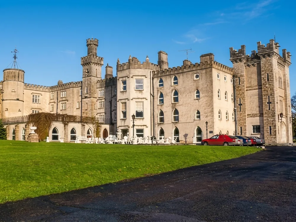 Cabra Castle near Kingscourt, County Cavan, Ireland, a neo-Norman Gothick castle built in the early 19th century