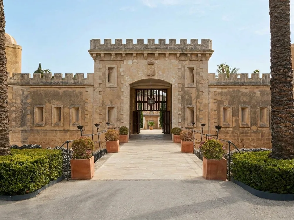 Cap Rocat, a restored 19th-century military fortress turned beachfront luxury hotel, Mallorca, Balearic Islands, Spain