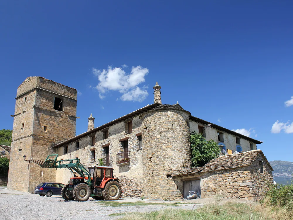 Casa Mur de Alujan, a 500-year-old fortified house in the Aragonese Pyrenees, Huesca province, Spain