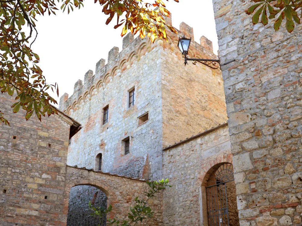 Castel Pietraio, an 11th-century tower and wine estate near Monteriggioni, Tuscany, Italy