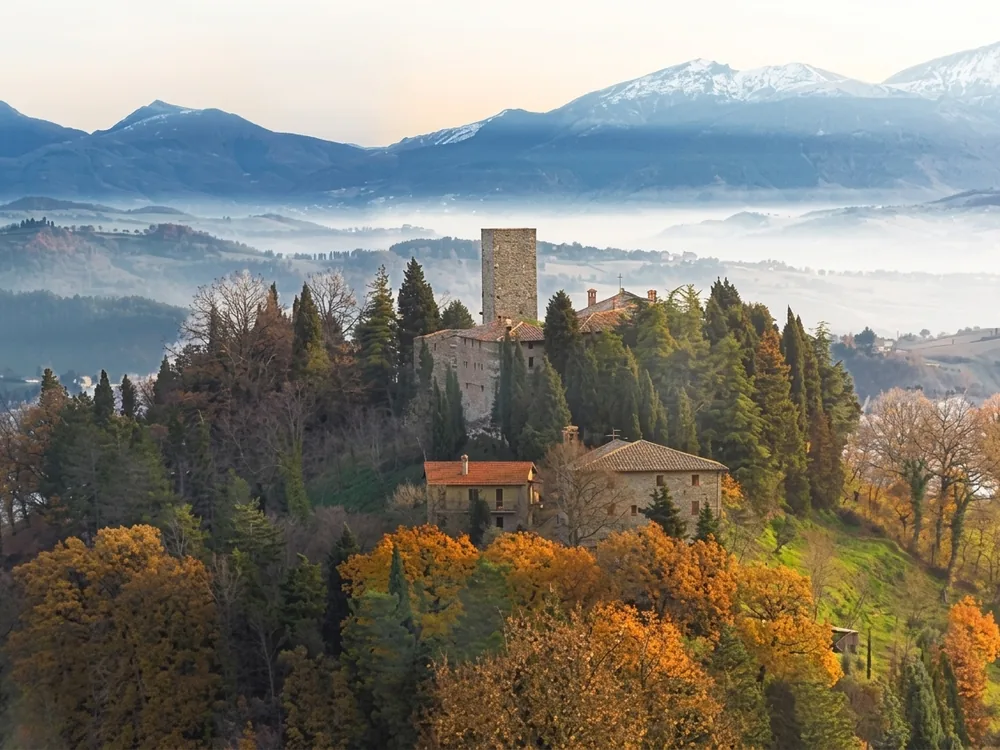 Castello di Petroia near Gubbio, Umbria, Italy, birthplace of Federico da Montefeltro in 1422