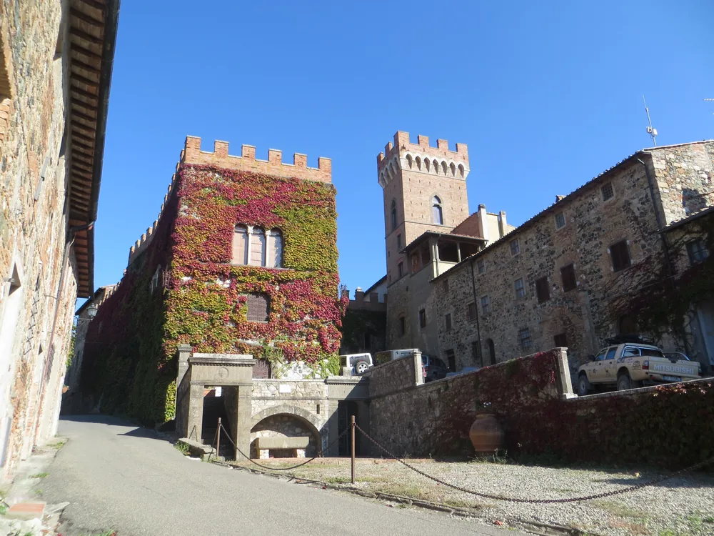Castello Ginori di Querceto — the Ginori family's Neo-Medieval wine castle in the Val di Cecina near Bolgheri, coastal Tuscany