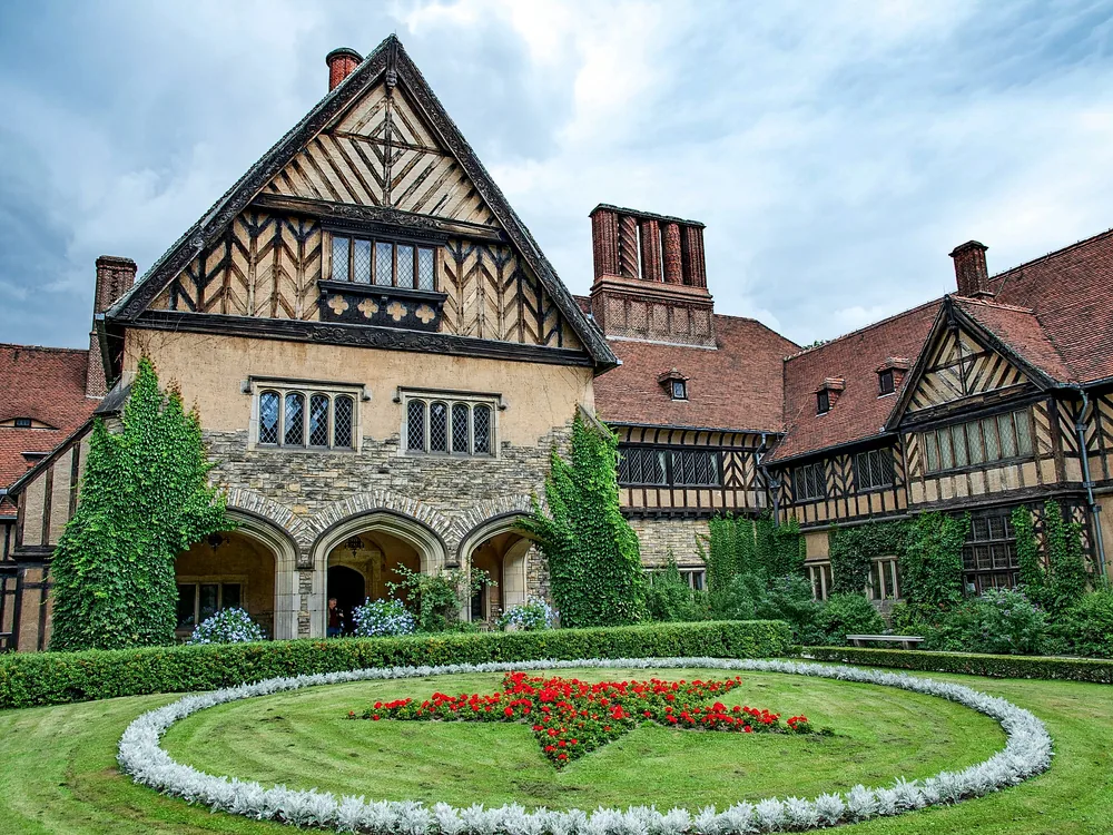 Cecilienhof Palace (Schloss Cecilienhof) in the Neuer Garten, Potsdam — the last Hohenzollern palace, built 1914–17 in English Tudor Revival style, venue of the 1945 Potsdam Conference