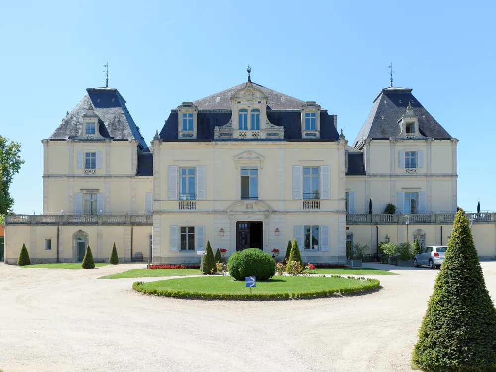 Château de Cîteaux, a 19th-century château built over 12th-century Cistercian cellars, Meursault, Burgundy, France