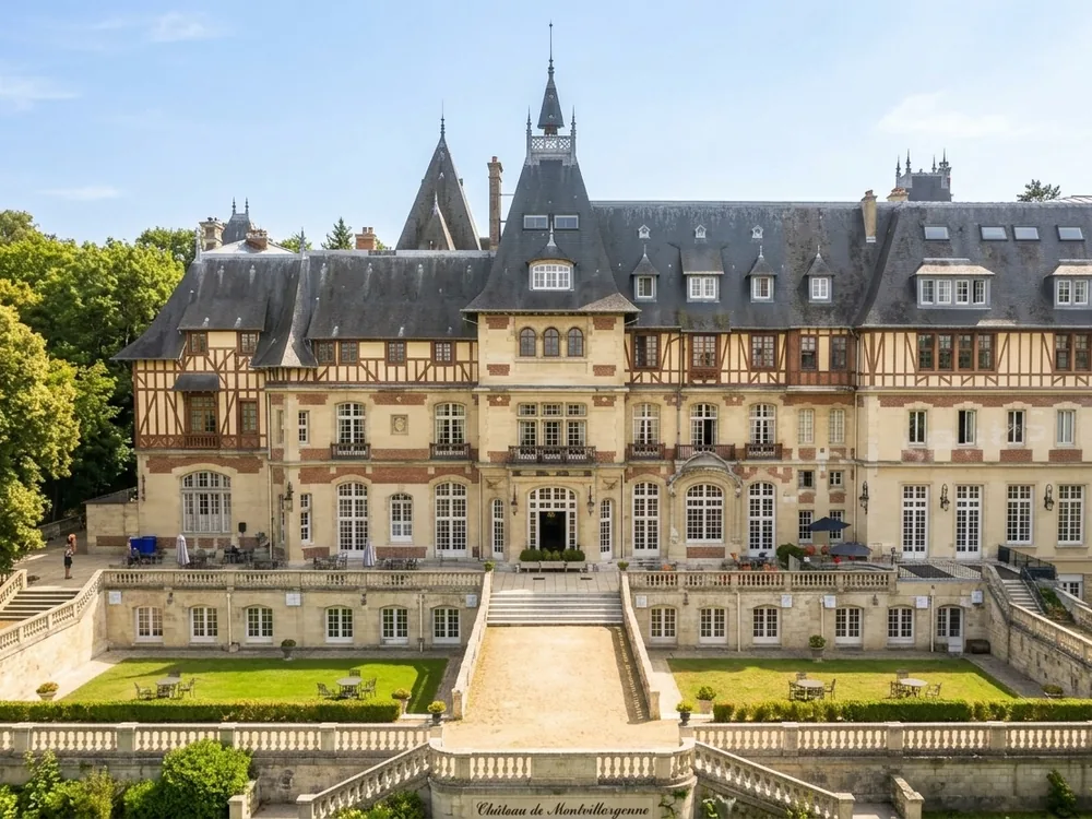 Château de Montvillargenne, a Rothschild-family Neo-Norman château billed as the largest château hotel in France, Gouvieux, near Chantilly, France