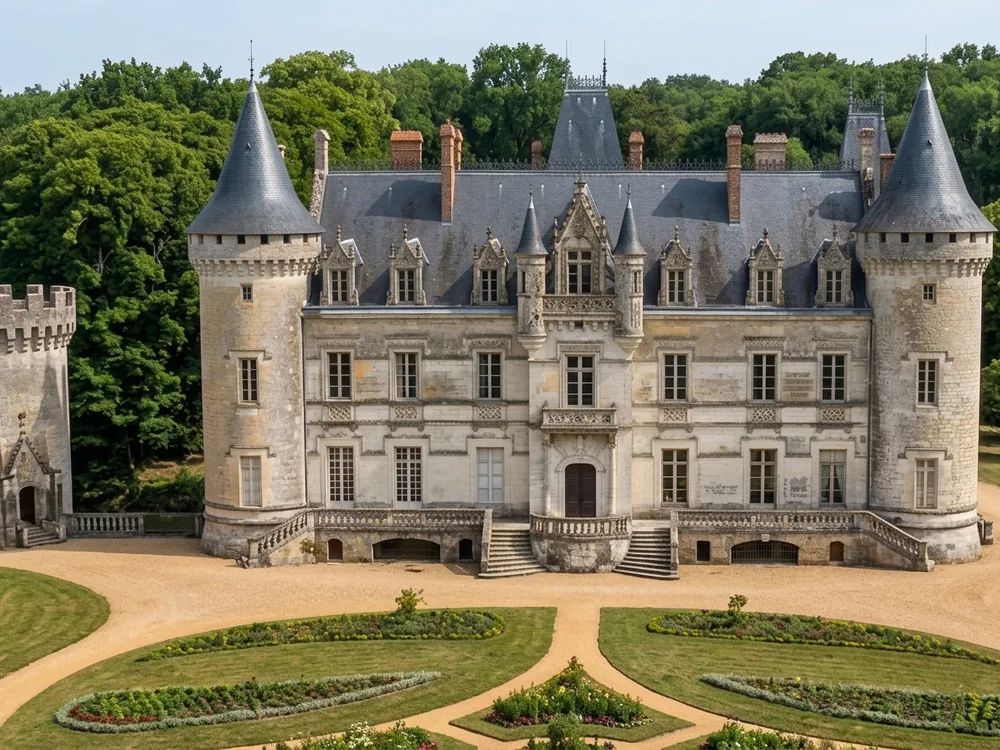 Château de Nieuil, an 1883 rebuild on the site of a medieval fortress from the estate of François I, Nieuil, Charente, France