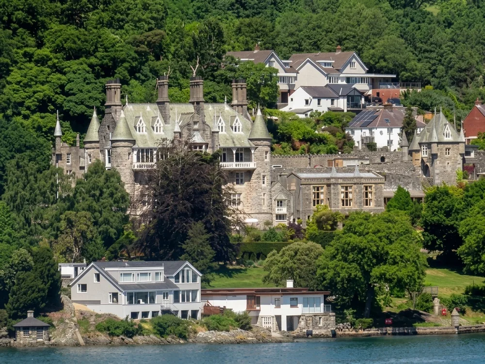 Château Rhianfa on the Menai Strait, Anglesey, Wales, a Victorian Loire-château-style mansion built in 1849