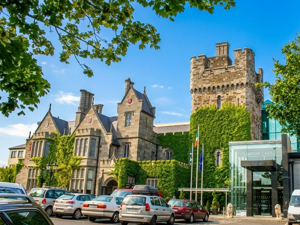 Clontarf Castle in Dublin, Ireland, a neo-Norman Victorian-era castle hotel near the site of the 1014 Battle of Clontarf