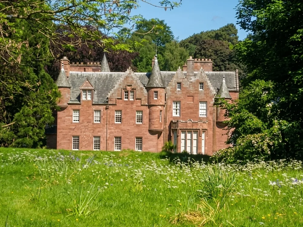 Cringletie House near Peebles, Scottish Borders, Scotland, a Baronial mansion built in 1863 by architect David Bryce