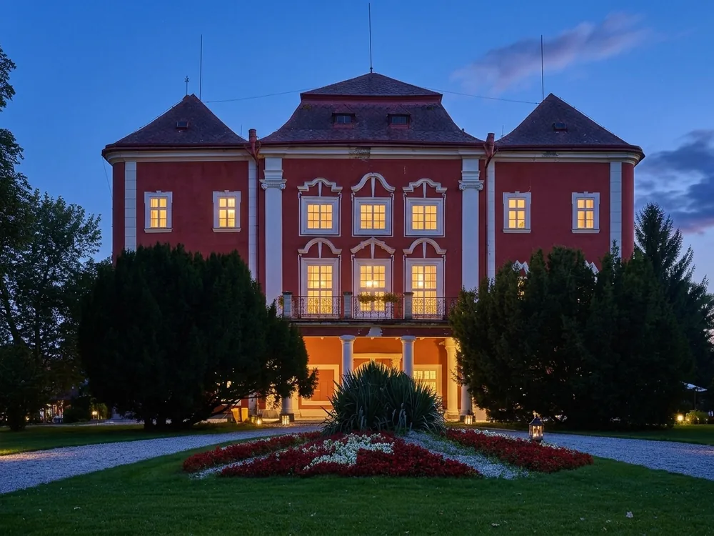 Dětenice Castle (Zámek Dětenice) in Jičín District, Czech Paradise, Bohemia — the Baroque castle with medieval origins set in the forested landscape of eastern Bohemia