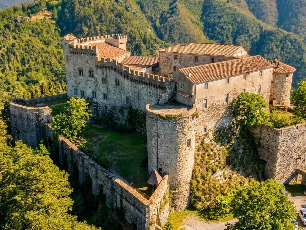 Fosdinovo Castle (Castello Malaspina di Fosdinovo), a Malaspina family seat and museum in the Lunigiana, Tuscany, Italy
