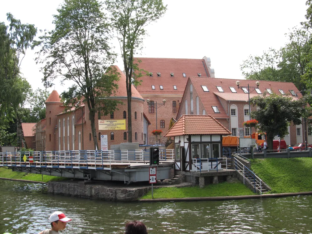 Giżycko Castle in the Masurian Lake District, Poland — a Teutonic Order castle first recorded in 1340, now Hotel St. Bruno