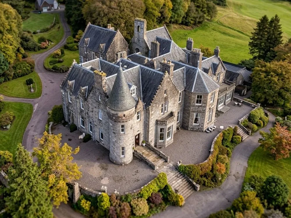 Glencruitten House near Oban, Scotland, a Baronial mansion built in 1897 set in 17 acres of woodland