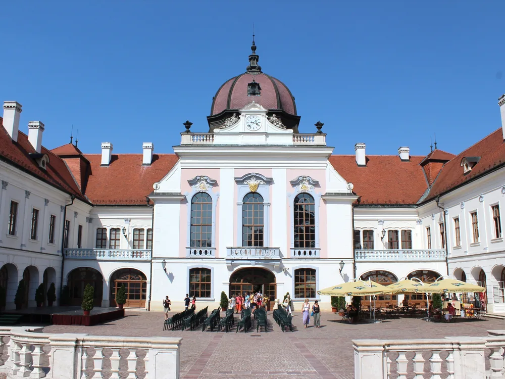 The Royal Palace of Gödöllő, the largest Baroque palace in Hungary, with its restored façade and formal grounds northeast of Budapest