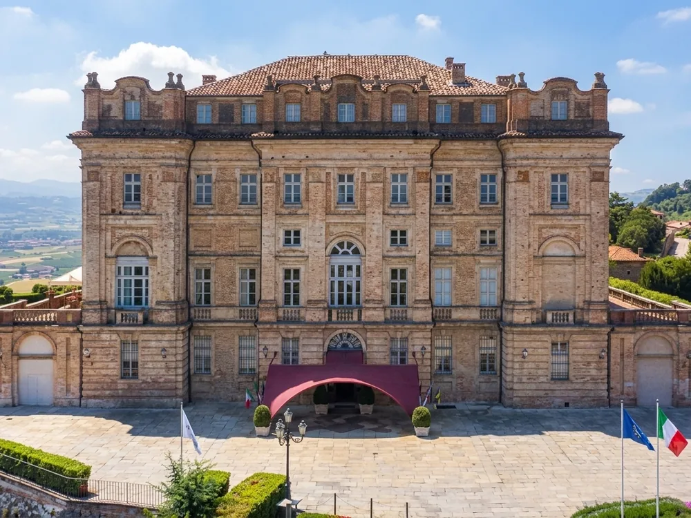 Guarene Castle (Castello di Guarene) in the Roero hills, Piedmont, Italy, rebuilt as a Baroque residence from 1726