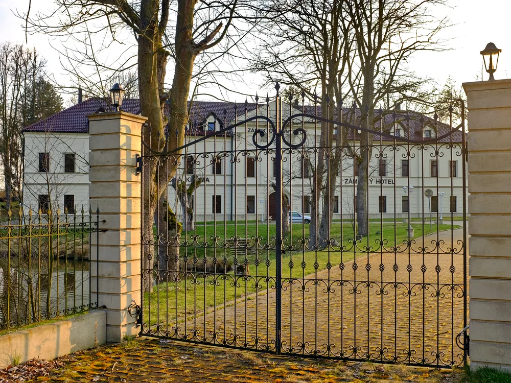 Kamenný Dvůr Château near Kynšperk nad Ohří, West Bohemia, Czech Republic — a late Baroque château restored from ruin, now a hotel