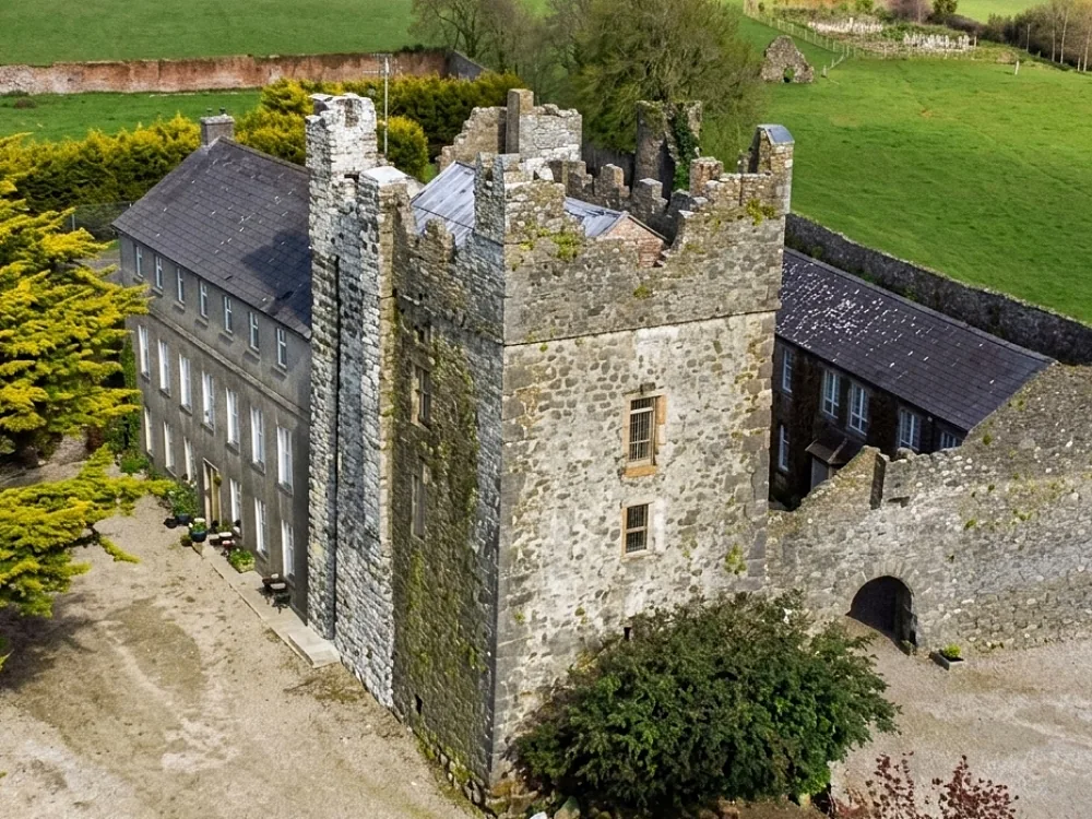 Killiane Castle Country House & Farm in County Wexford, Ireland, a 15th-century Norman tower house on a working farm