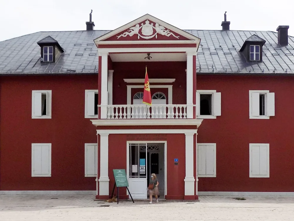 King Nikola's Palace in Cetinje, Montenegro — the 1867 neoclassical royal residence of the Petrović-Njegoš dynasty, now the King Nikola's Museum, on the royal square of Montenegro's historic former capital