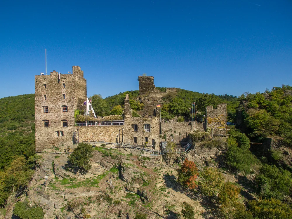 Liebenstein Castle above Kamp-Bornhofen in the Rhine Gorge, Rhineland-Palatinate, Germany, one of the "Hostile Brothers" castles